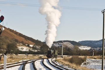 Steam train in a winter location
