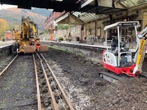 Track and sleepers taken up for repairs at Llangollen Railway