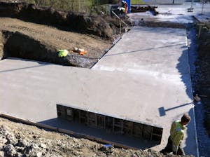 First concrete layer for Corwen subway