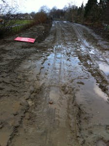 Muddy track following clearance works