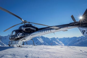 a helicopter in the snow