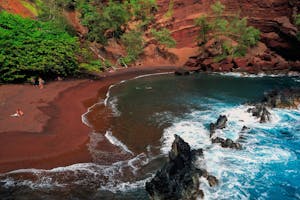 red sand beach in Hana, Maui, Hawaii