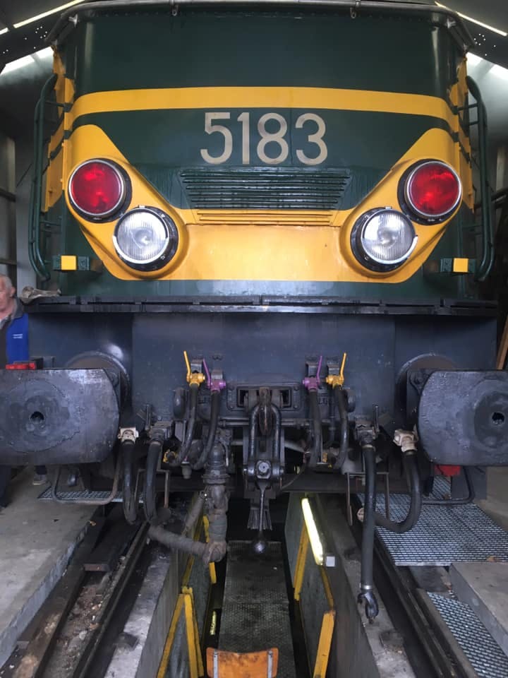 a close up of a train car