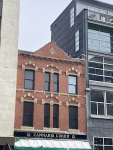 a tall brick building
