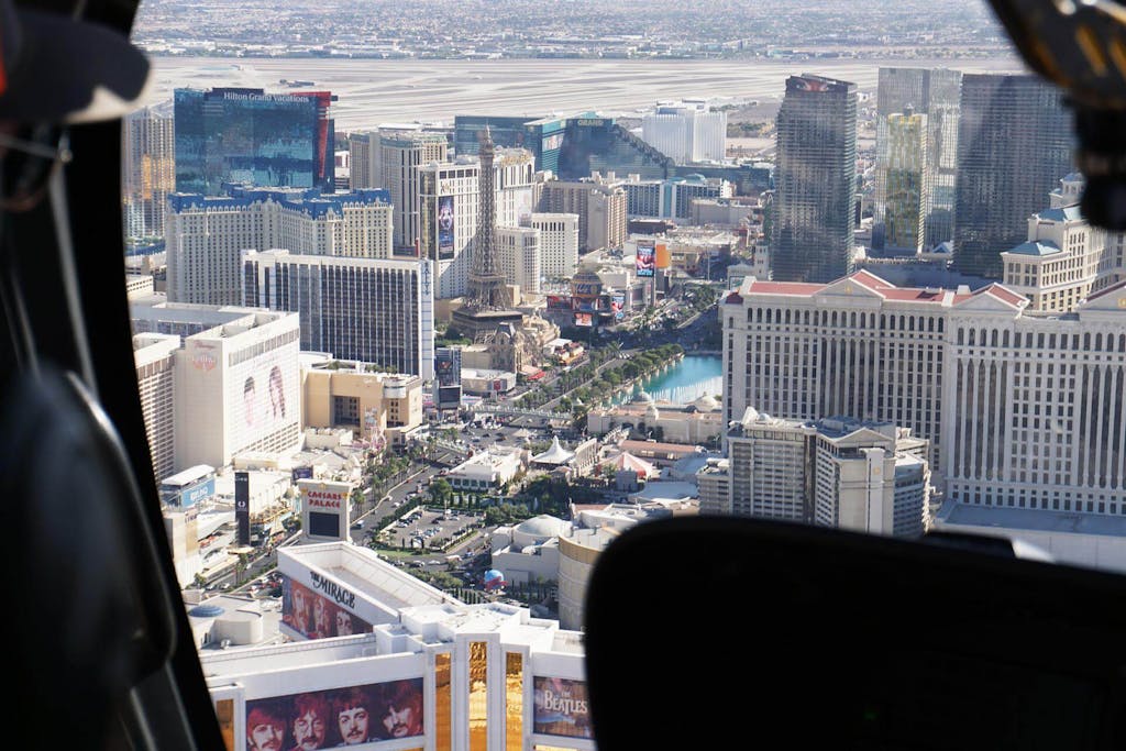 View from helicopter for unique Vegas experience 