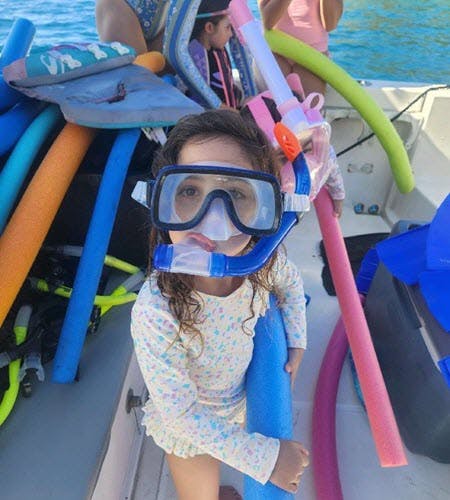Little Girl Ready For Snorkeling
