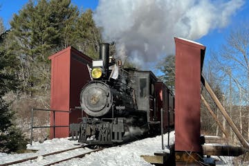 Crossing Trout Brook on the WW&F Railway in Alna, Maine.