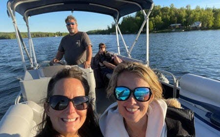 Family Enjoying Pontoon Boat Rental in Big Lake