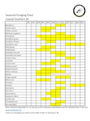 Foraging Chart Vancouver BC Swallow Tail Culinary Adventures