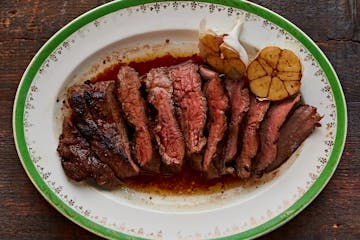 a plate of steak