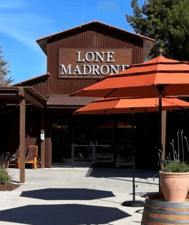 tasting room entrance at Lone Madrone