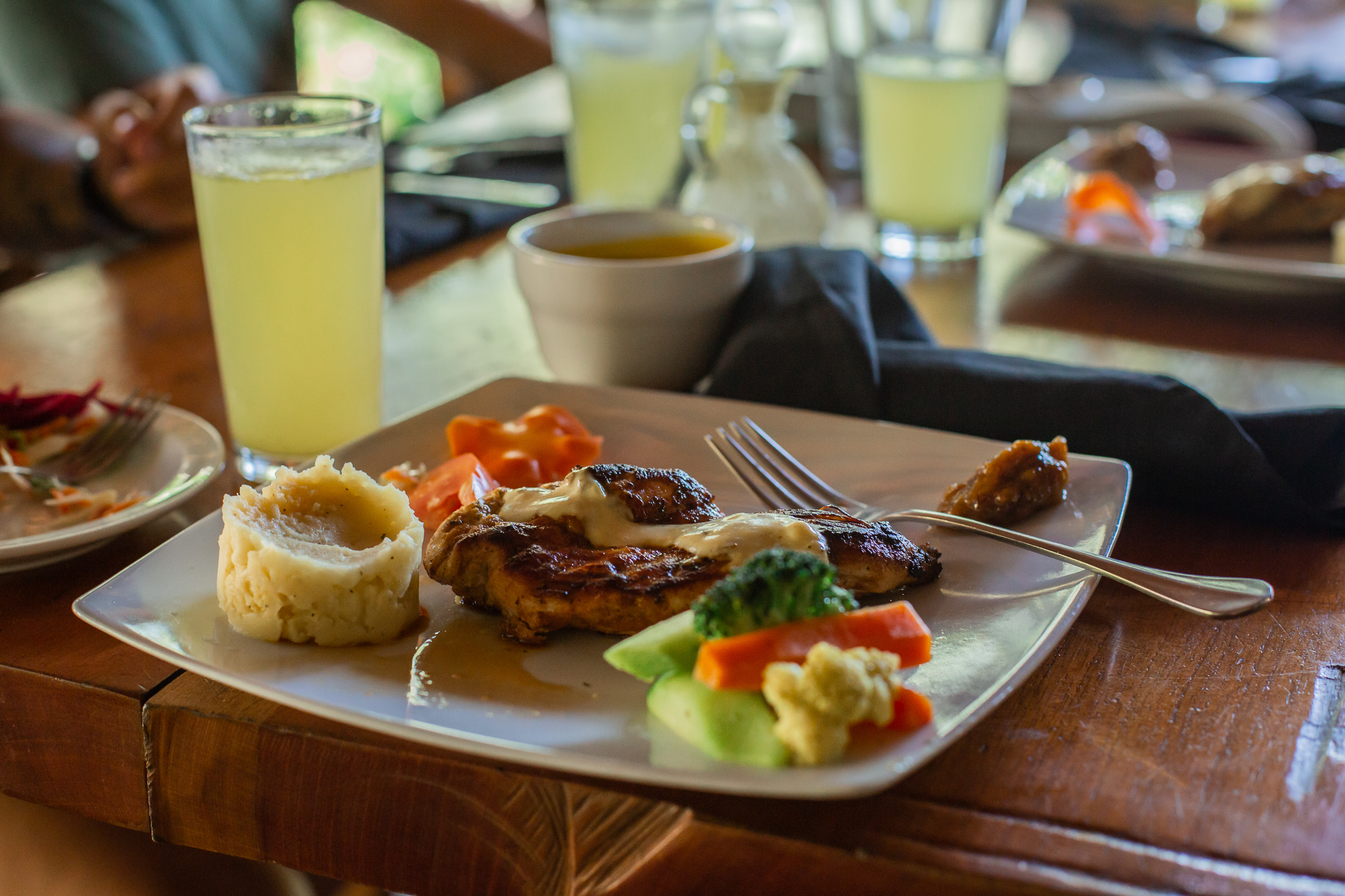 a plate of food on a table