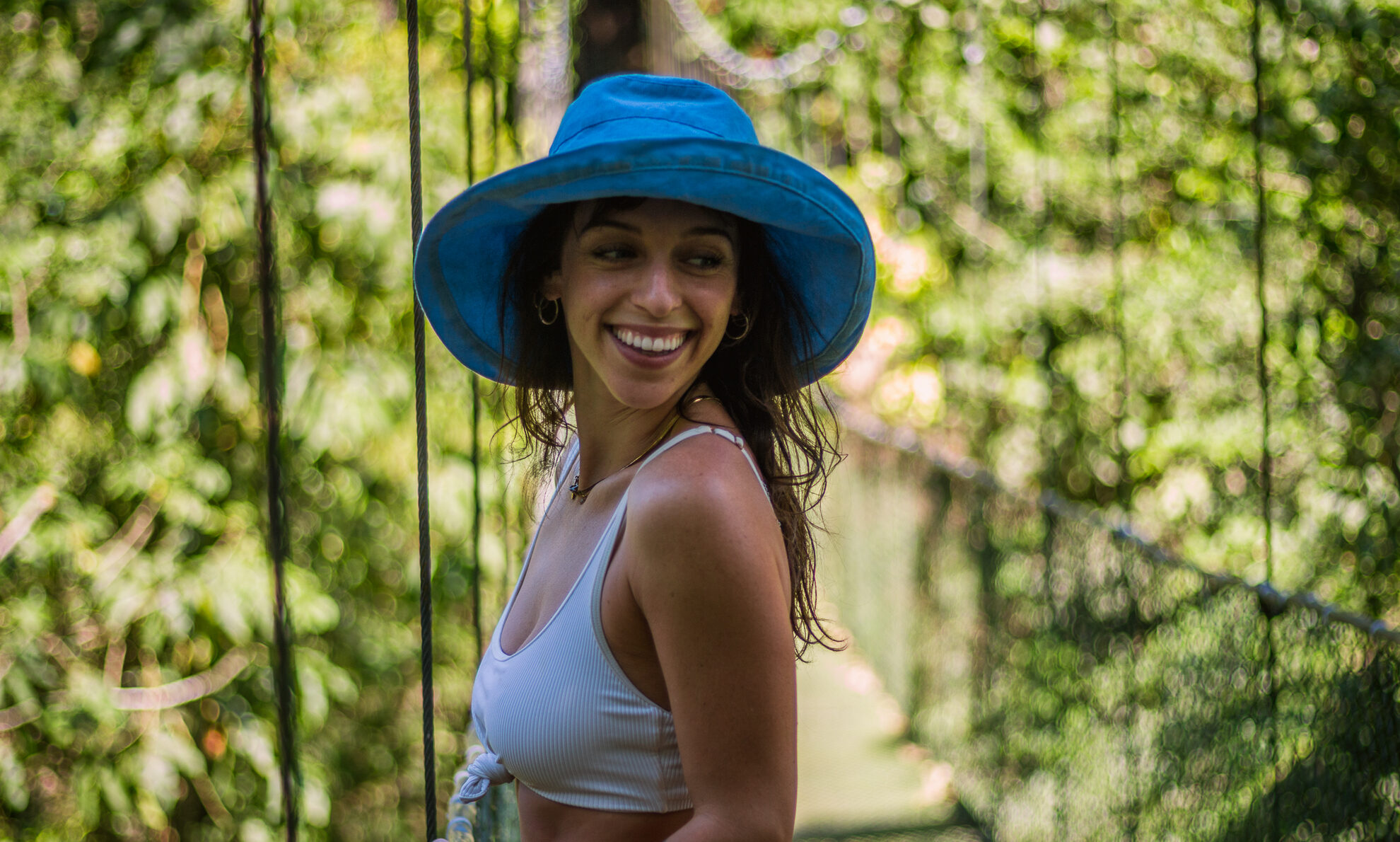 a woman wearing a hat