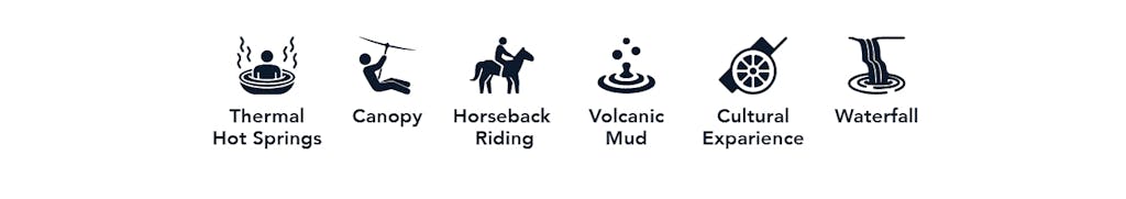 Hot Springs Canopy Horseback Riding Volcanic Mud Culture Waterfalls