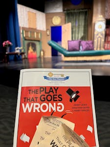 athe play that goes wrong playbill at the theater for the key players show
