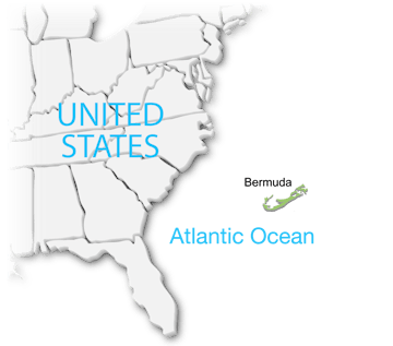A map of USA and Bermuda Island.