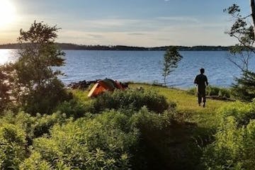 Camping on the Maine Island Trail during a sea kayak trip