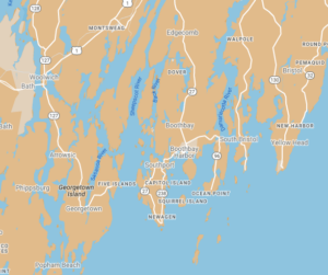 Map of the Southern Midcoast from the Kennebec to Pemaquid