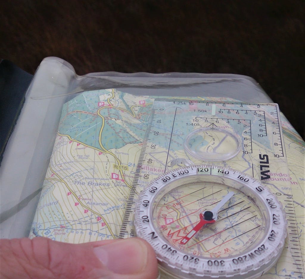 Map and compass in navigation