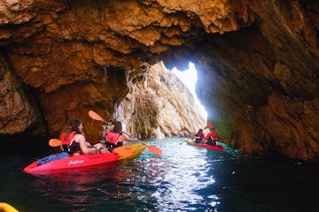 a group of people kayaking in Costa Brava