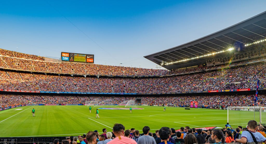 The camp nou soccer stadium of FC Barcelona full of FC Barcelona fans