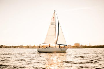 a sailboat in a large body of water