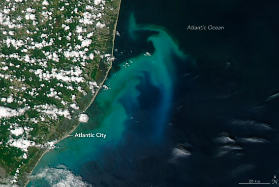 Image of Phytoplankton bloom from space, July 2016, taken by NASA