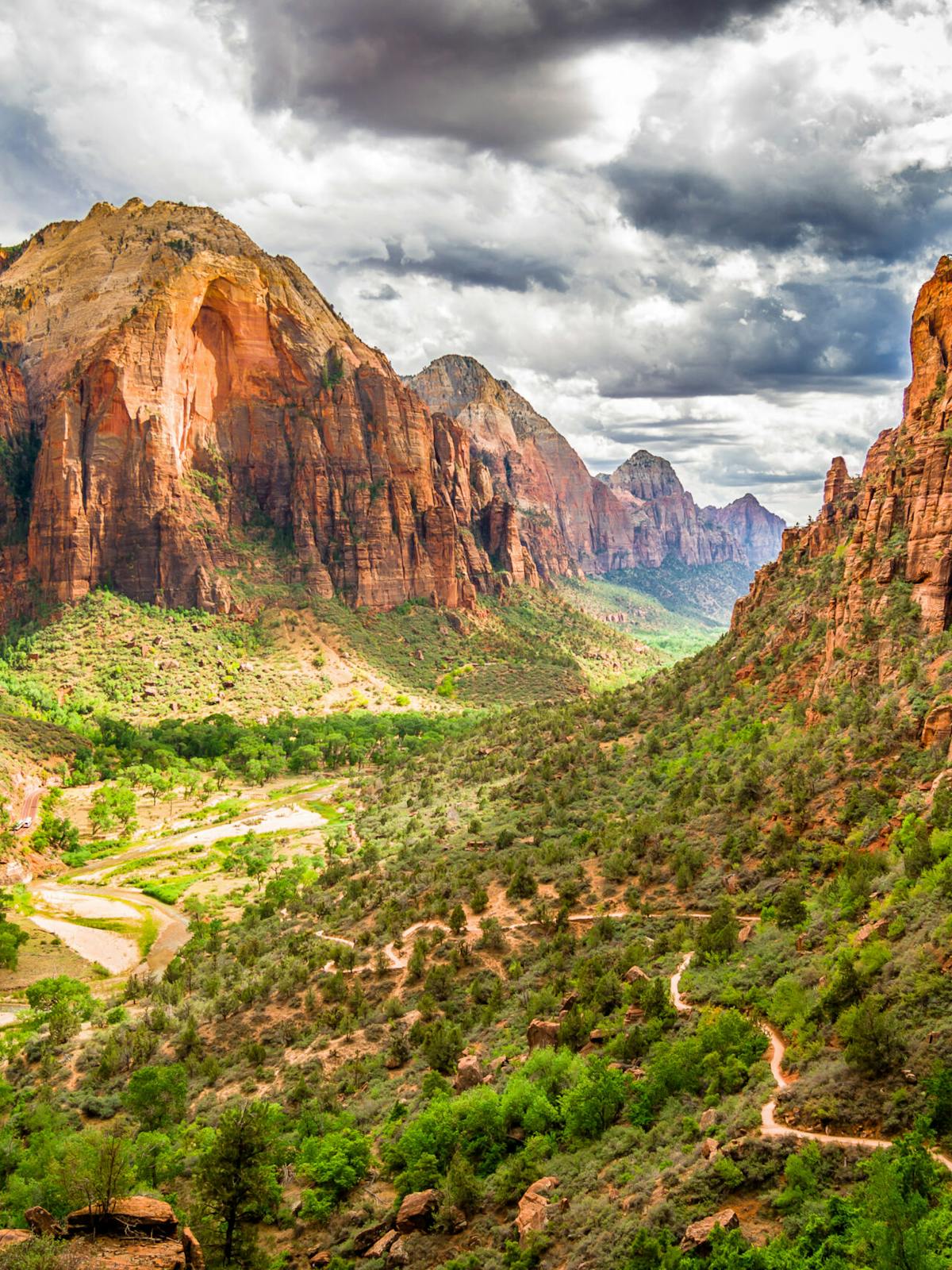 a canyon with Zion National Park in the background