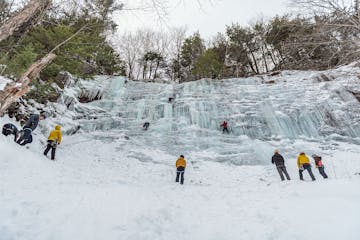 group ice climbing with IMCS