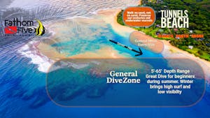 Map of Tunnels Beach Dive site