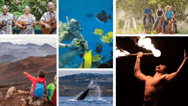 photo grid of hawaiian activities