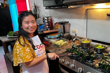 a person preparing food in a kitchen