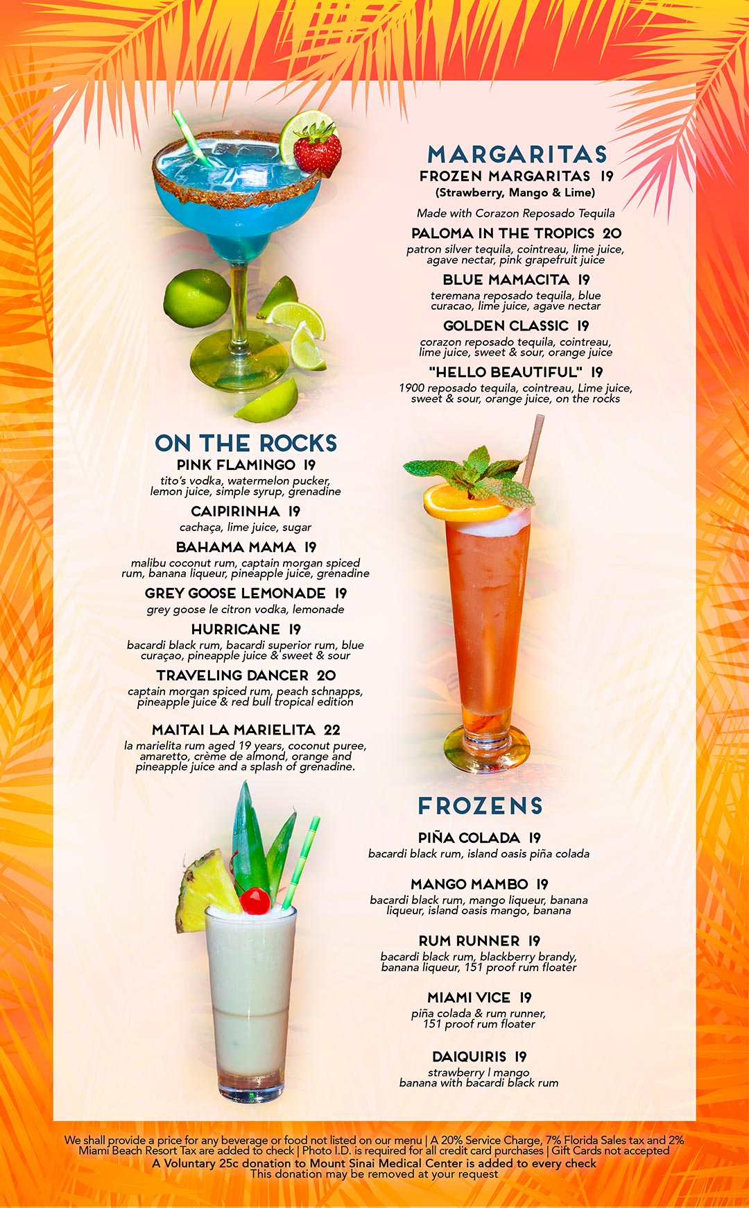 Mango's Miami Corporate Menus - Miami, Florida | Salsa Mia