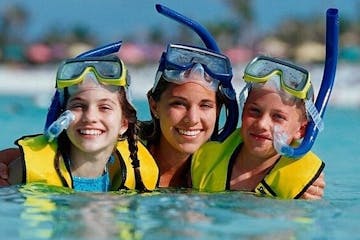 family snorkeling
