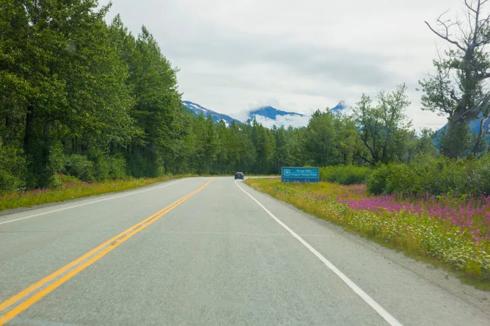Portage Valley Alaska, on the road