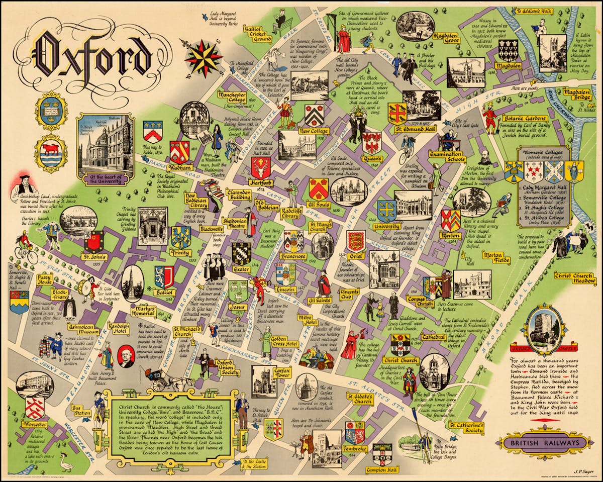 Oxford University Map | Oxford Alumni Tours