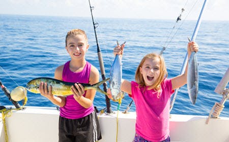 Happy Kids After Fishing