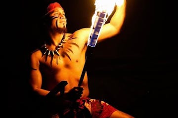 a man entertaining with fire