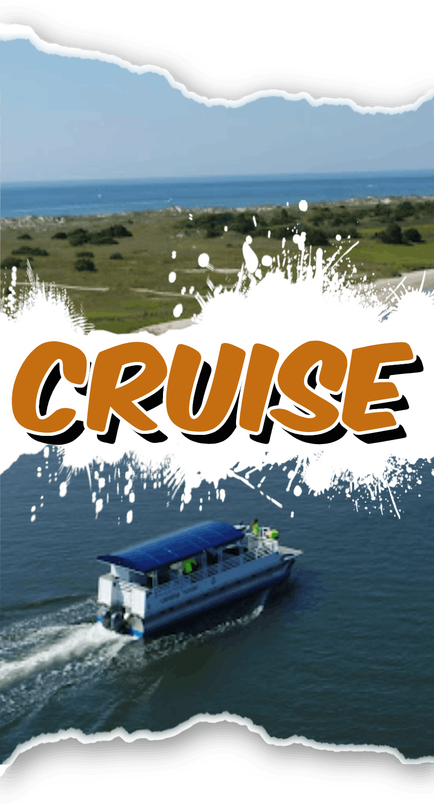 cruise boat along body of water, Cruise content activity