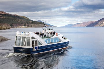 Loch Ness with Loch Ness tour boat that can be take on Hairy Coo tours