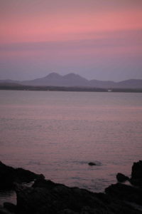 Isle of Jura in the sunset looking over Loch Indaal, Islay