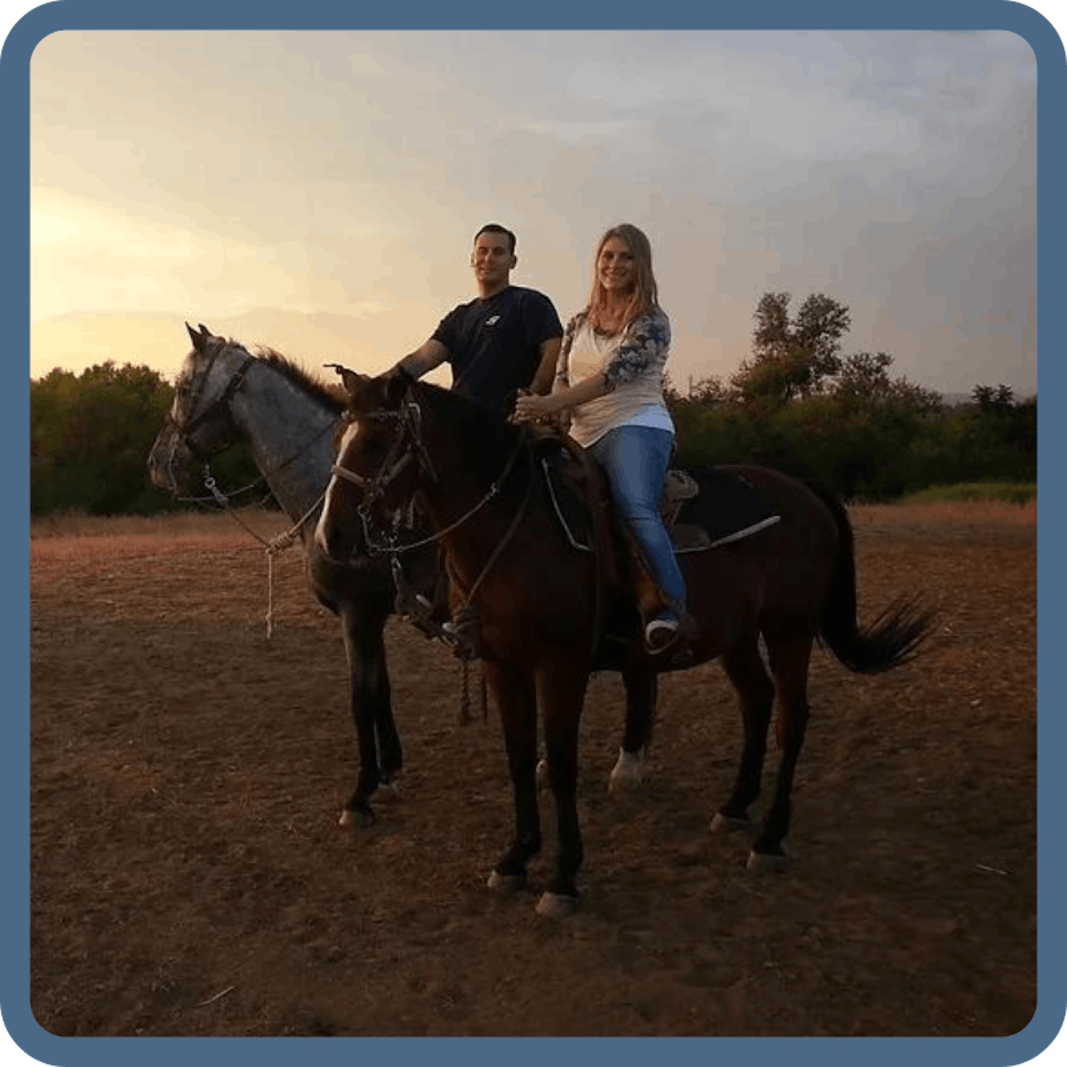 a couple horseback riding with sunshine and daydreams horseback riding in norco, california