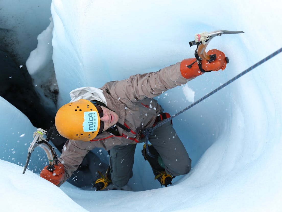 Ice Climbing on Glacier