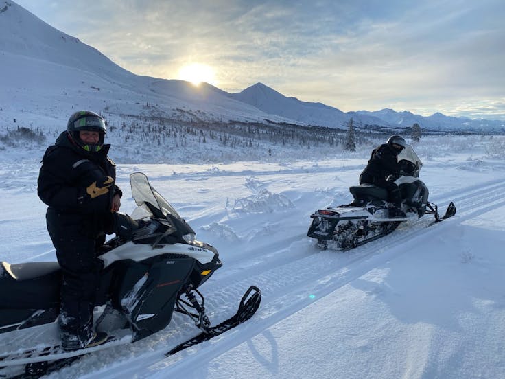 Riding a Snowmobile through Alaska