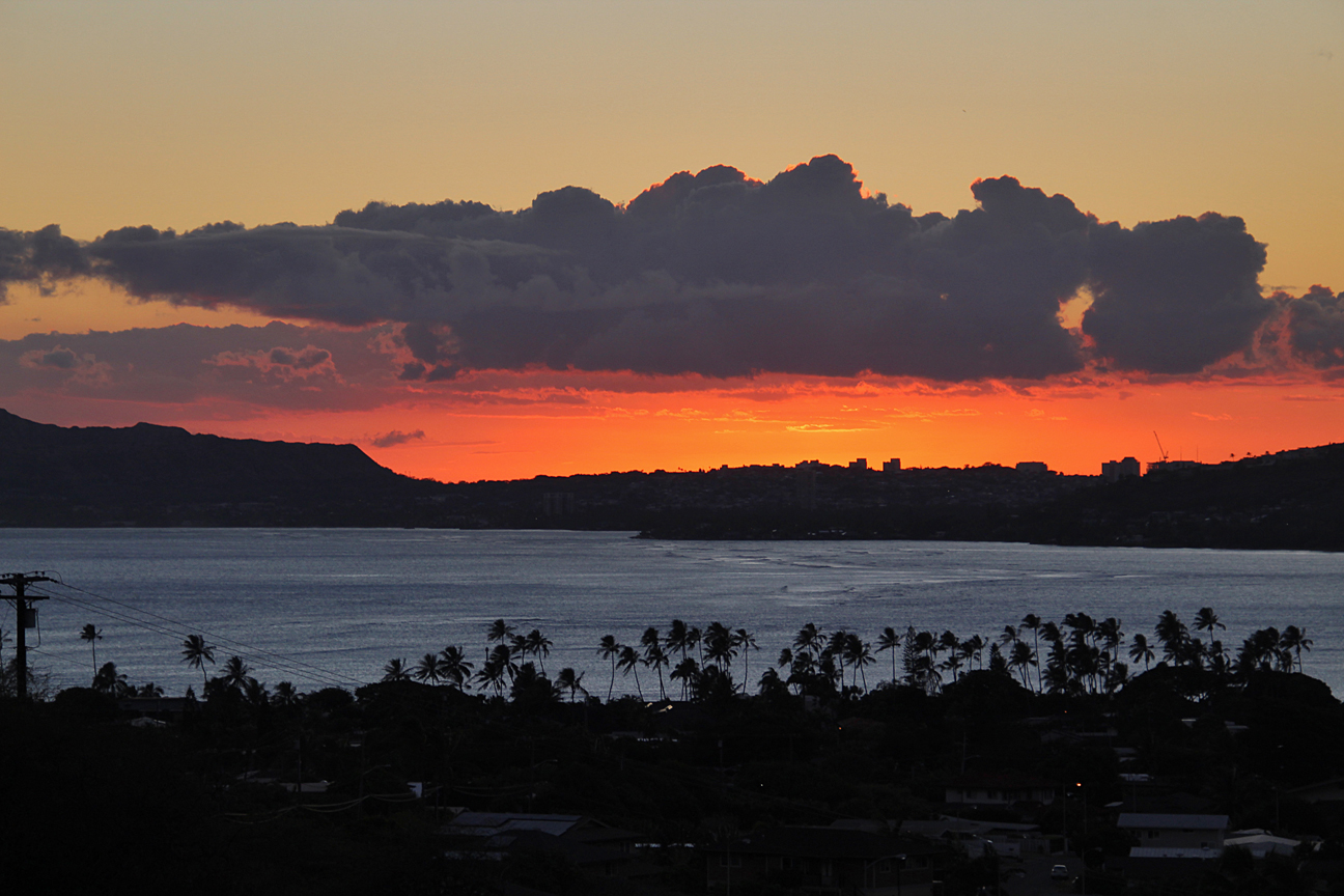 Sunset from the lookout over Hawaii Kai.