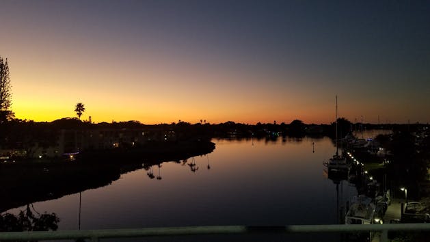 a sunset over the Intracoastal by Dockside