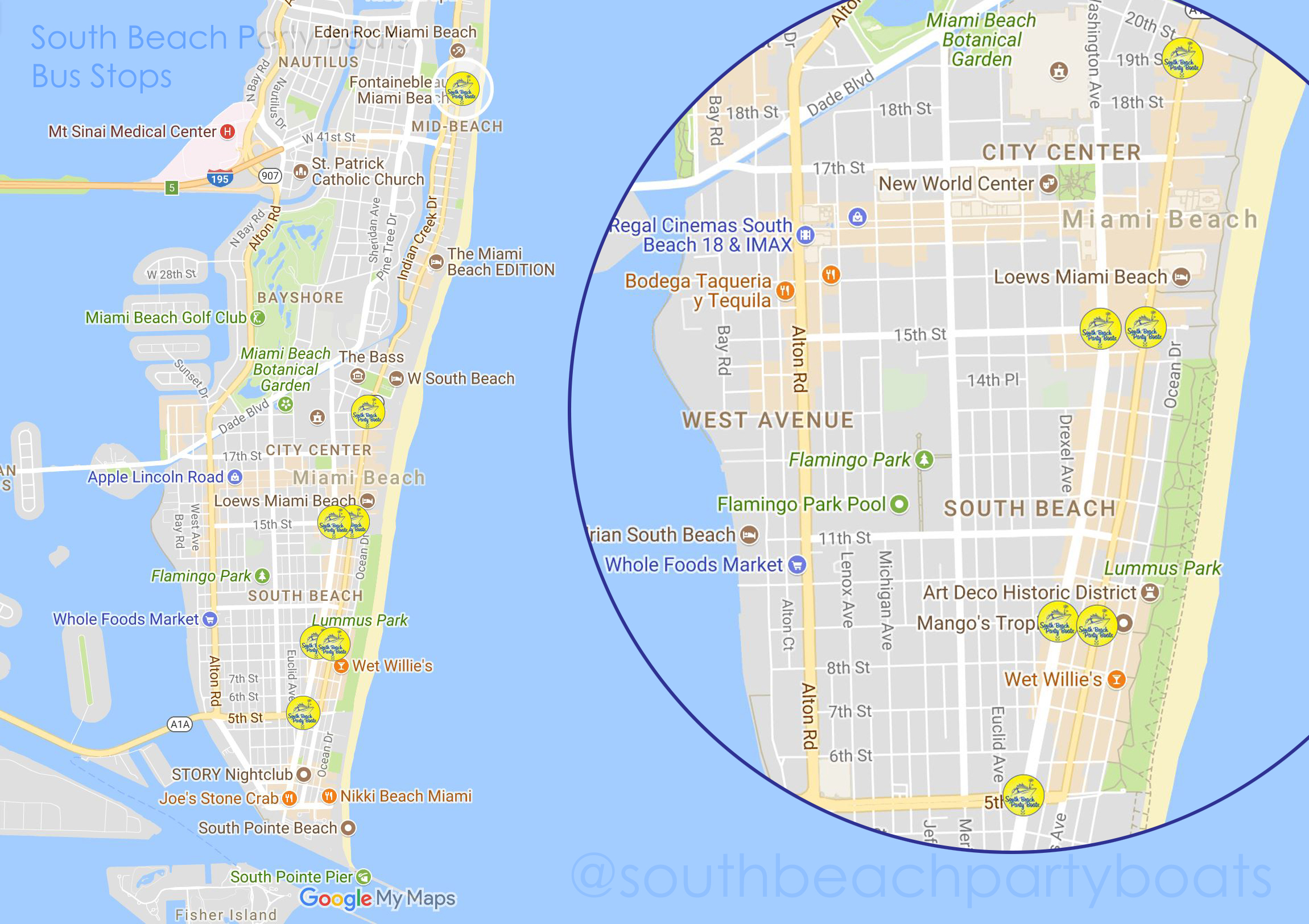 detailed map of south beach miami