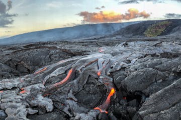 Panorama of lava fields in Hawaii